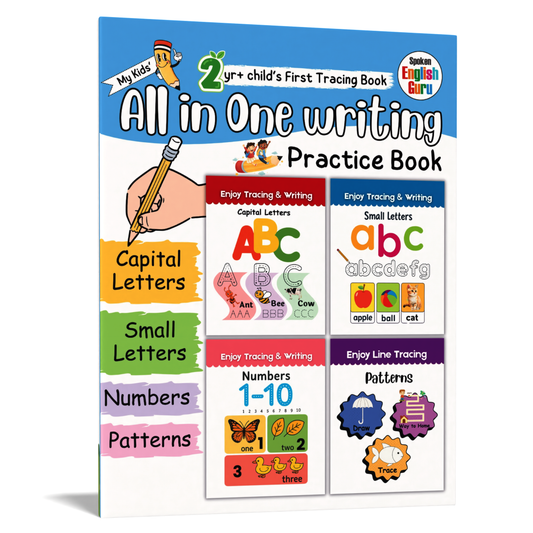 My Kids First All in One Writing Practice Book - Alphabets, Numbers & Pattern Tracing | Early Learning Writing Activity Book for Kids by Spoken English Guru