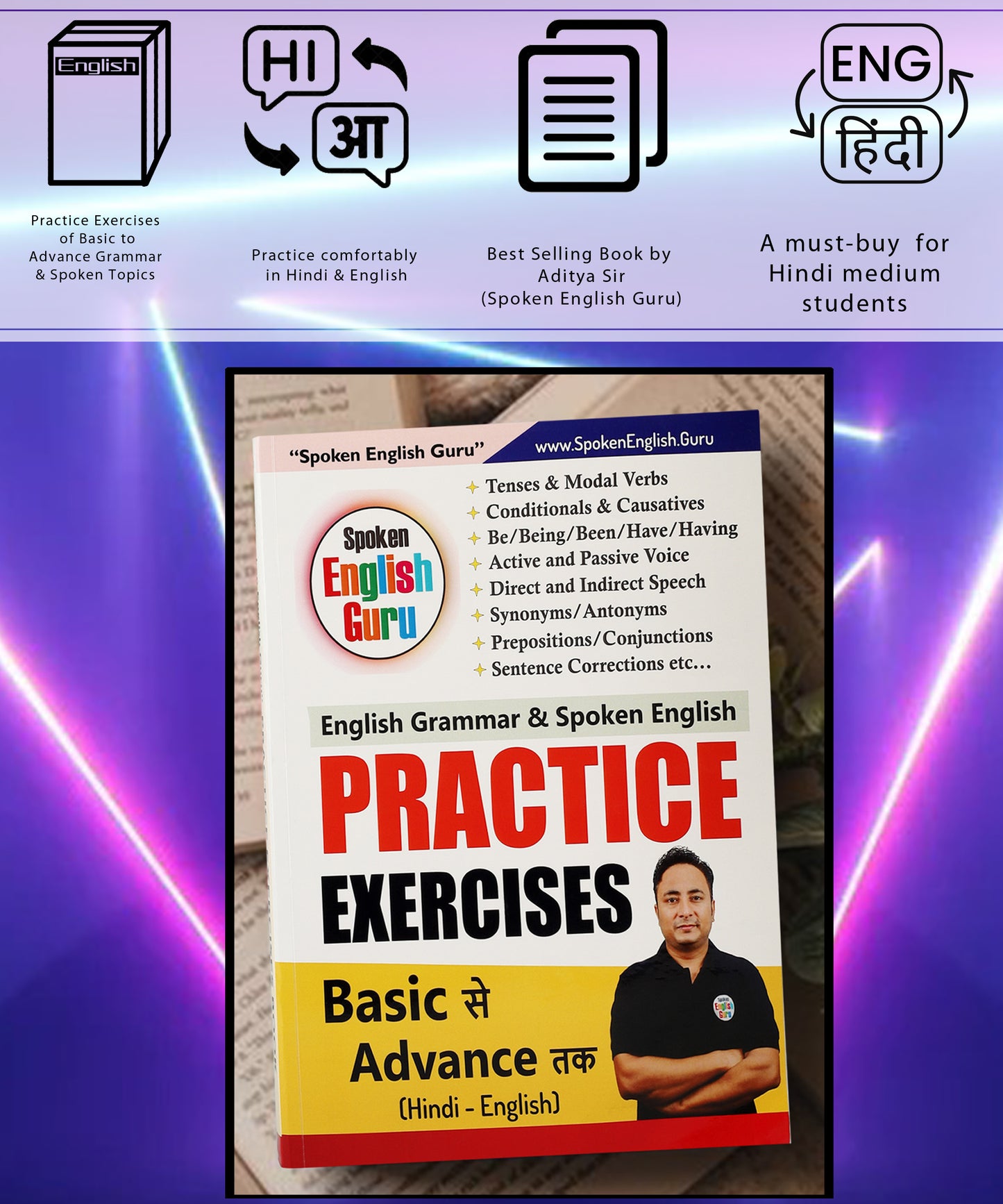 Practice Exercises Book - (Basic to Advance Level - English Grammar & Spoken English Topics)